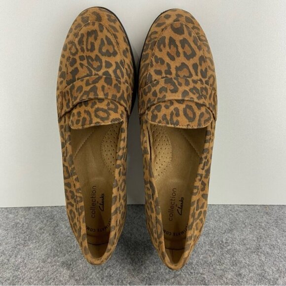 Clarks Leopard Print Trish Willow Leather Loafers Women’s Size 7.5M - Picture 3 of 12